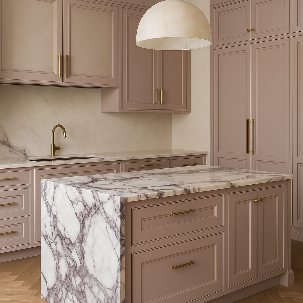 Breccia Capraia Marble Kitchen Inspiration: A Modern Classic with Mauve & Brass Accents